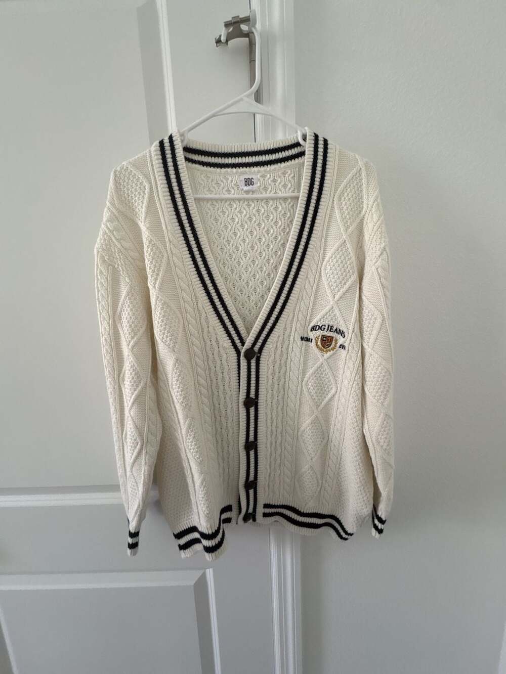 BDG Urban Outfitters Varsity Cable Knit Cardigan Size S-P
